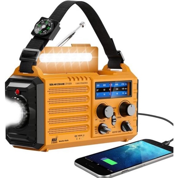 Emergency Radio with NOAAWeather AlertPortable Solar Hand Crank AM FM Shortwave